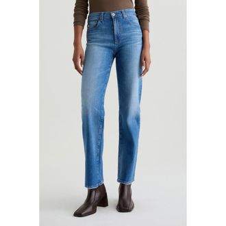 AG - Adriano Goldschmied Brinley Mid Rise Classic Straight Leg Jeans in 13 Years Allure at Nordstrom, Size 32
