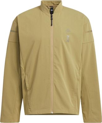 adidas Mens adidas Chest Logo Stand Collar Zipper Long Sleeves Jacket Brown HM5171