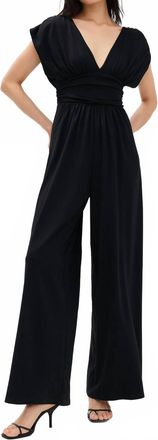 Susana Monaco Short Sleeve Wide Leg Jumpsuit In Black