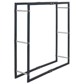 vidaXL Le&ntilde;ero De Acero Negro 100x25x100 Cm Vidaxl