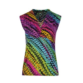 Móveis Conquista Afdrukken Rood mouwloze faux overslagtop