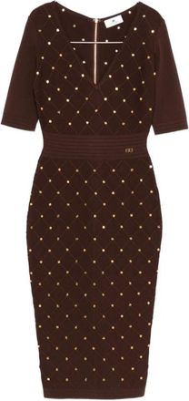 Elisabetta Franchi Bruine Jurken voor Vrouwen - Dames - Casual kleedjes - Bruin - XL - Kleedjes