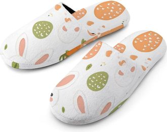 Generic Bunnies Carrot Easter Eggs Mens House Slippers Slip Indoor Slipper On Shoes Warm Outdoor