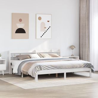 Berkfield Home Bed Frame with Headboard without Mattress White 180x200 cm Super King