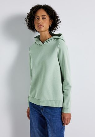 Street One Sweatshirt STREET ONE, Damen, Gr. 36, gr&uuml;n (serene gr&uuml;n), Sweatware, Obermaterial: 60% Baumwolle, 40% Polyester. Futter: 100% Baumwolle, unifarben, l&auml;