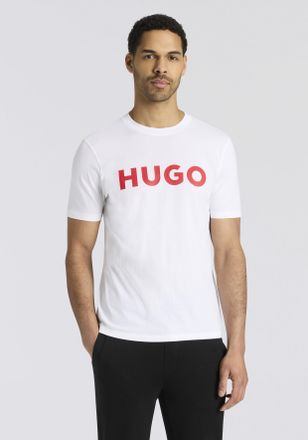 HUGO BOSS T-Shirt HUGO Dulivio, Herren, Gr. XXL, wei&szlig;100, Single Jersey, Obermaterial: 100% Baumwolle, unifarben, regular fit normal, Rundhals, abgesteppte Kant