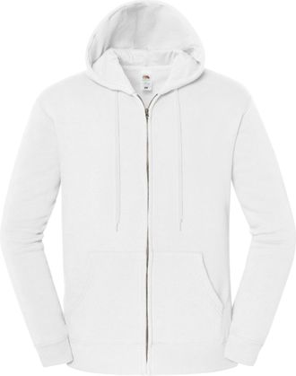 Fruit Of The Loom Fruit of the Loom Heren Iconic Premium Volledige Rits Hoodie (Wit)
