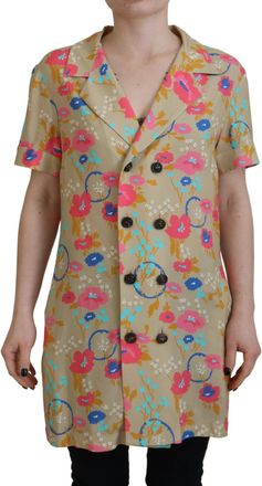 Dsquared2 Dsquared² Printed Collared Button Front Long Blouse Womens Top (Pre-Owned)