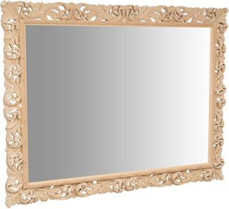 Biscottini International Biscottini - Espejo De Pared De Colgar De Madera En Acabado Aspero Hecho En Italia