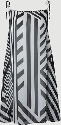 Karen Millen Womens Viscose Georgette Mono Stripe Beach Skirt - Monochrome Multi - Size X-Small