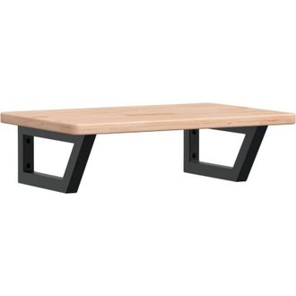 vidaXL Vidaxl - Estante De Lavabo De Pared De Acero Y Madera Maciza De Roble
