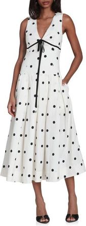 Avec Les Filles Dot Sleeveless Maxi Dress in Brushed Polka Dot at Nordstrom, Size 12