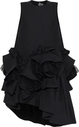 Comme Des Gar&ccedil;ons Woljurk met ruches - Dames - Korte kleedjes - Zwart - S - Wol - Kleedjes