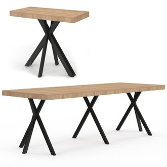 IDMarket Consolle Allungabile Alix, 10 Posti, 235 Cm, Design Industriale