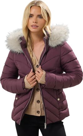 M&Co Petites Petite Berry Padded Puffer Jacket - Womens