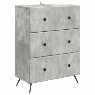 vidaXL Cajonera 66 X 34,5 X 90 Cm Madera De Ingenier&iacute;a Gris Hormig&oacute;n Vidaxl