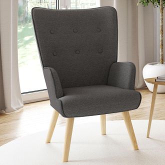 IDMarket Idmarket - Poltrona Scandinava Ivar In Tessuto Grigio Antracite