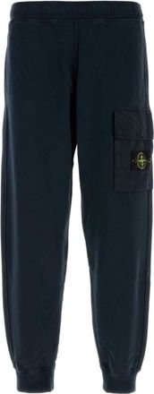 Stone Island Navy Blue Logo Joggers