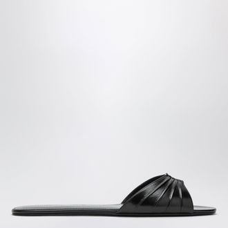 Saint Laurent Babylone flat sandals in smooth black leather