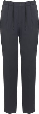 Herno Blue Tailored Drawstring Straight-Leg Pants