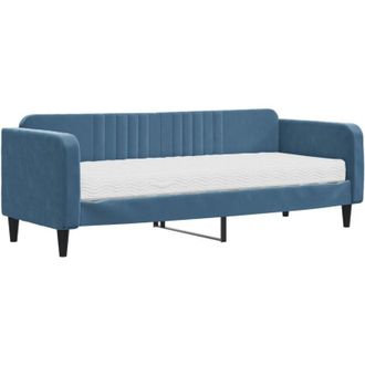 vidaXL Sof&aacute; Cama Con Colch&oacute;n Terciopelo Azul 80x200 Cm Vidaxl