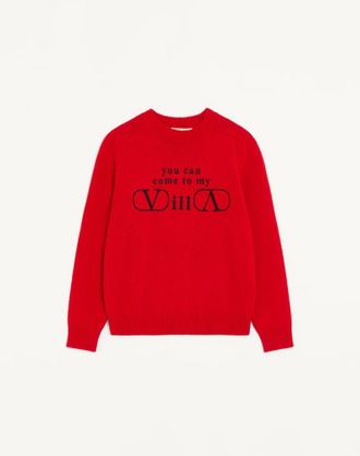 Valentino Maglia Valentino in lana e cashmere con ricamo YOU CAN COME TO MY VILLA Uomo PARIS XL