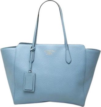 Gucci Pre-owned Swing Tote - Dames - Vintage Shopper - Blauw - ONE Size - Leer - Vintage
