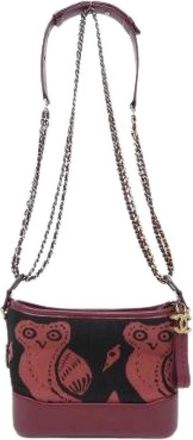 Chanel Pre-owned Gabrielle Canvas Calf Shoulder Bag - Dames - Vintage Tas - Rood - ONE Size - Leer - Vintage