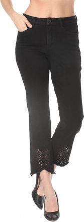 Joseph Ribkoff Cutout Embroidered Jeans In Black