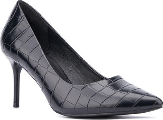 New York & Company Belle Reptile Embossed Pump in Black Croc at Nordstrom Rack, Size 6.5
