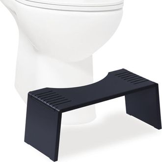 Relaxdays Relaxdays foldable toilet stool for adults, bamboo, non-slip, HxWxD: 19x43.5x20 cm, black