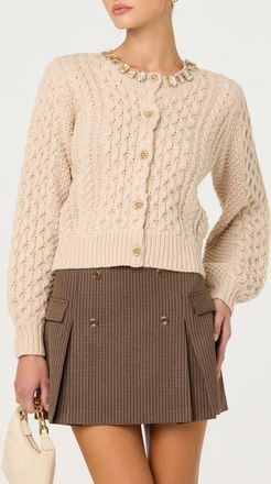ASTR the Label Cathryn Embellished Cardigan in Cream at Nordstrom, Size X-Small
