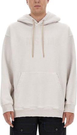 Msgm Cotton Hoodie With Subtle Logo Detail