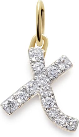 Monica Vinader Collana in oro giallo 14kt con ciondolo L e diamanti