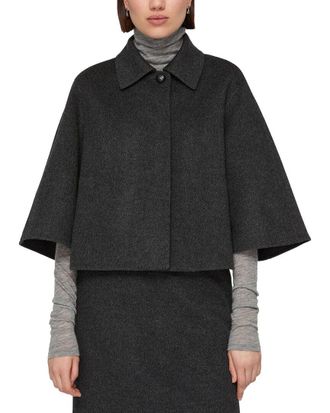 Lafayette 148 New York Elbow Sleeve Cropped Wool & Cashmere-Blend Jacket