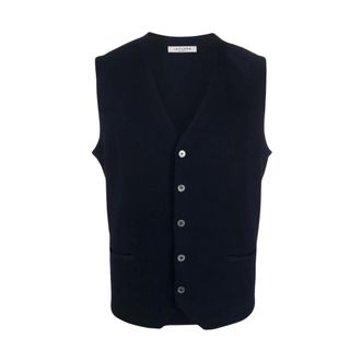 La Fileria Sleeveless Knitwear, male, Blue, Size: 3XL Sweater Fileria