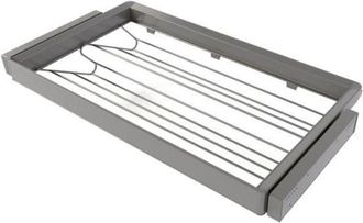 Emuca Kit De Caj&oacute;n Zapatero Y Bastidor Regulable Quartz Para Armarios, Gu&iacute;as De Cierre Suave Y Extracci&oacute;n Total, M&oacute;dulo 90cm, Acabado Titanio - Emuca