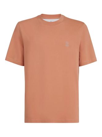 Brunello Cucinelli T-shirt girocollo con logo - Arancione
