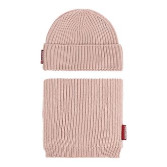 Dsquared2 Wol Set: Muts en Sjaal - Dames - Wintersjaals - Roze - ONE Size - Wol - Accessoires