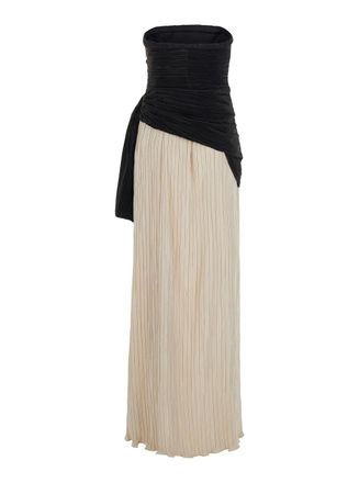 SIMKHAI Womens Long V-Neck Dress Black Polyester