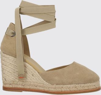 Castaner Espadrillas con zeppa alta Camila in pelle scamosciata con lacci