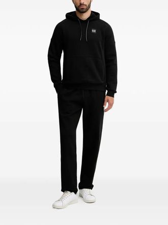 Emporio Armani logo-patch hooded tracksuit - men - Cotton/Polyester - S - Black