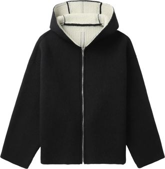 Rick Owens zipped hooded cardi-coat - Black