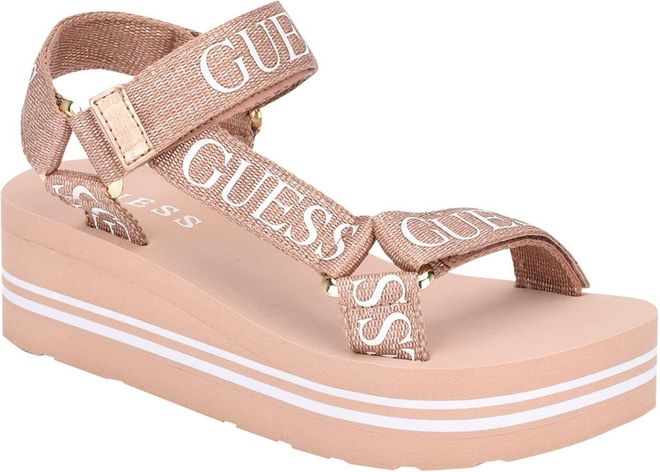 GUESS Damen Keilsandale „Yenise“ – Mit 10 Cm Absatz, Offenem Zehen & Schlupfverschluss