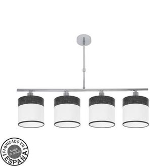Fabrilamp Fabrilamp - Lampara Cloe 4xe14 Cromo/blanca-madera Negra Regx75x14 Cm