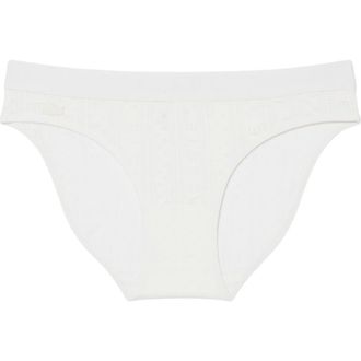 Lacoste Textured Bikini Briefs in Flour at Nordstrom, Size Xx-Small