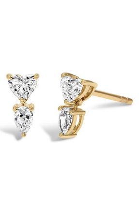 Adina Reyter Lab Grown Diamond Heart Drop Earrings in 14K Yellow Gold at Nordstrom