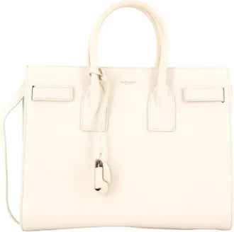 Saint Laurent Beige Leather Sac De Jour Bag Small (Authentic Pre-Loved)