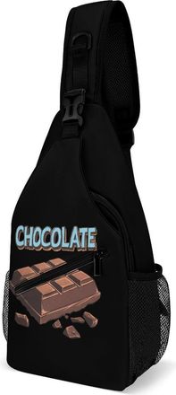 Generic Chocolate Mens Shoulder Bags Sling Crossbody Backpack Travel Hiking Chest Bag with Small Side 38x20cm