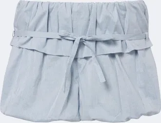 Magda Butrym Belted striped cotton and silk shorts